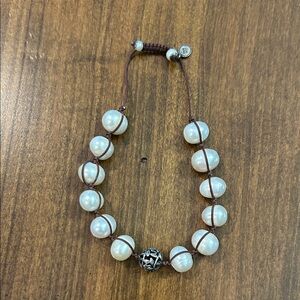 Silpada White Pearl and Silver Bead Bracelet